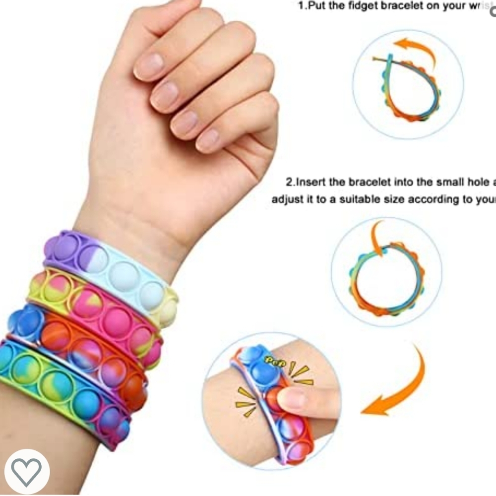 NEW $2 with bundle!! Mystery push pop fidget sensory pop it bracelet silicone